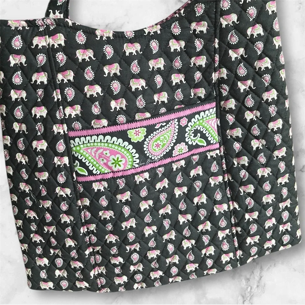 Vera Bradley Elephant Print Tote Bag Purse - Picture 2 of 5